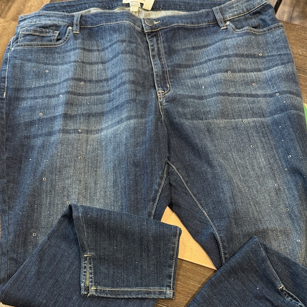 Lane Bryant Embellished Dark Wash Women's Jeans size 26